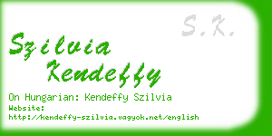 szilvia kendeffy business card